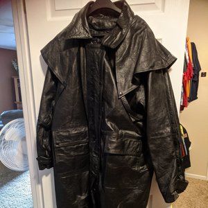 Black Leather Duster XXL